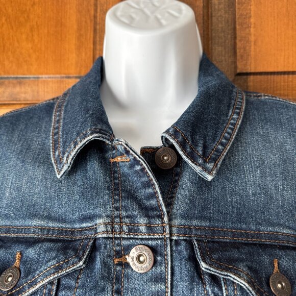 Style & Co Button Close Denim Jacket Petite Medium - Picture 3 of 16